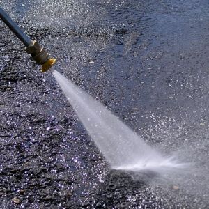 Photo showing power washing outside