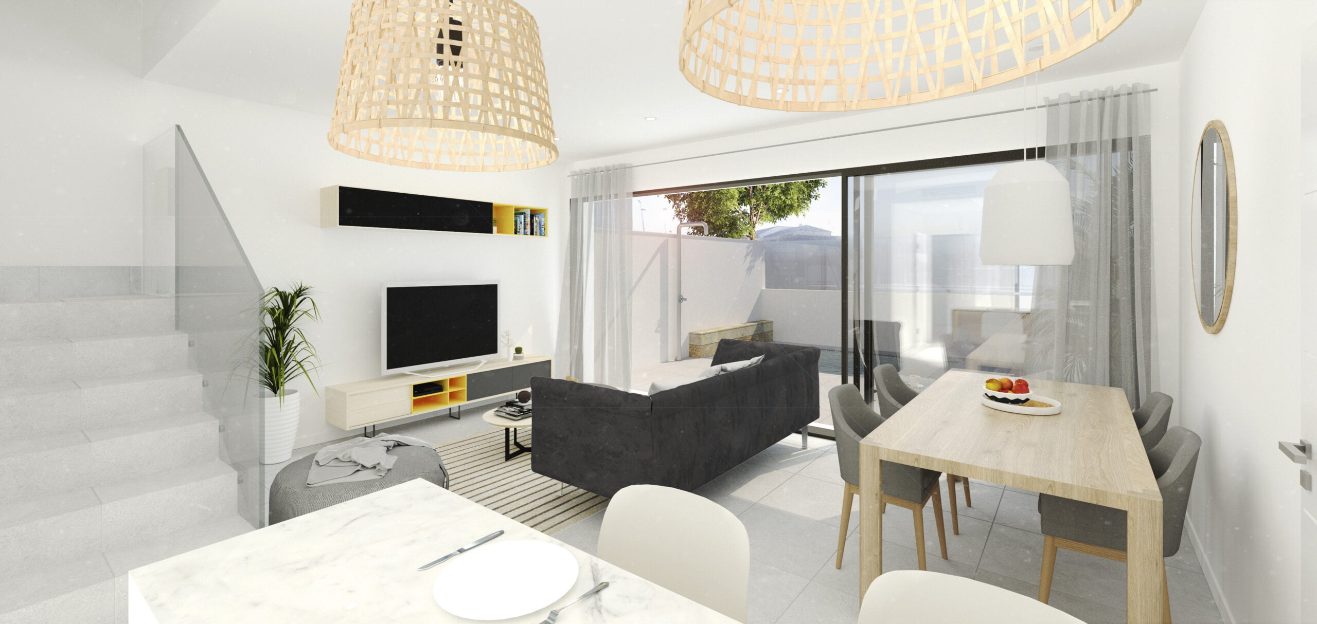 05_cocina salon Residencial Las Dunas, San Pedro Del Pinatar - kitchen and living room